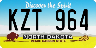 ND license plate KZT964