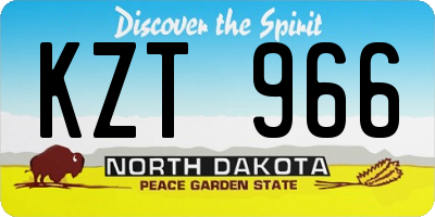 ND license plate KZT966