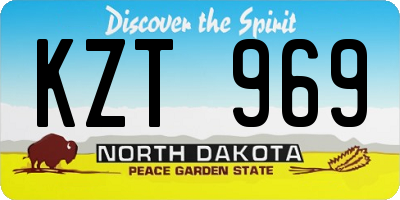 ND license plate KZT969