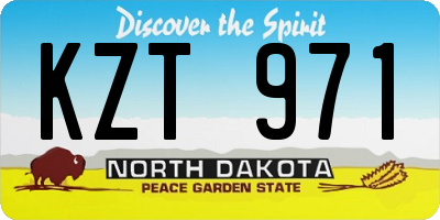 ND license plate KZT971
