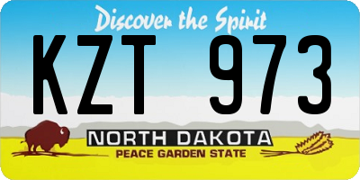 ND license plate KZT973