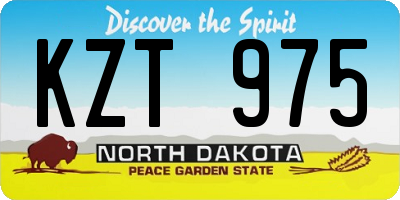 ND license plate KZT975