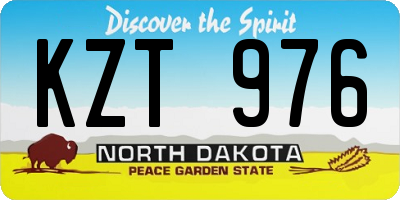 ND license plate KZT976