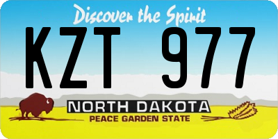 ND license plate KZT977