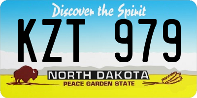 ND license plate KZT979