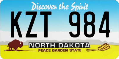 ND license plate KZT984