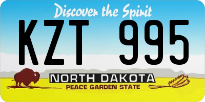 ND license plate KZT995