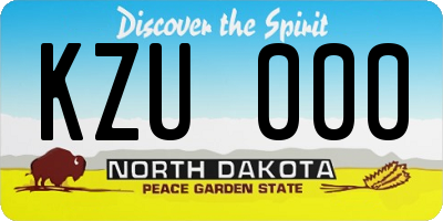 ND license plate KZU000