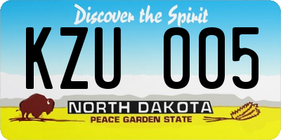 ND license plate KZU005