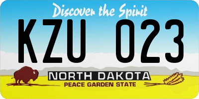 ND license plate KZU023