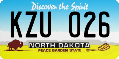 ND license plate KZU026