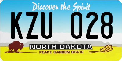 ND license plate KZU028