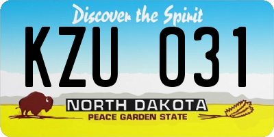 ND license plate KZU031