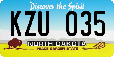 ND license plate KZU035
