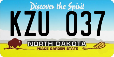 ND license plate KZU037