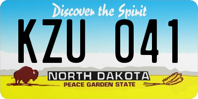 ND license plate KZU041