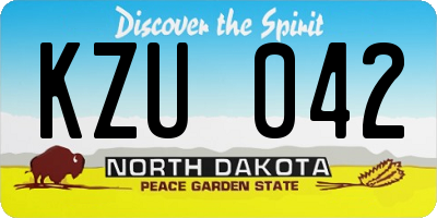 ND license plate KZU042