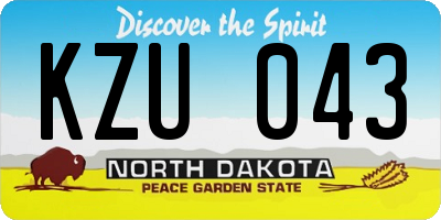 ND license plate KZU043