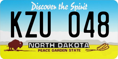 ND license plate KZU048