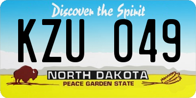 ND license plate KZU049