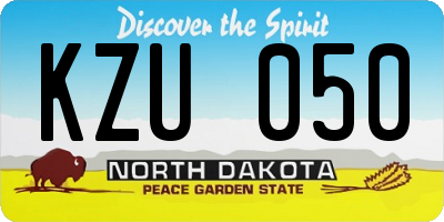 ND license plate KZU050