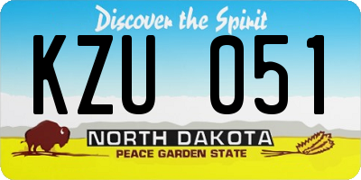 ND license plate KZU051