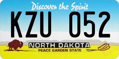 ND license plate KZU052