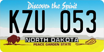 ND license plate KZU053