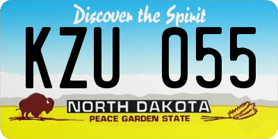 ND license plate KZU055