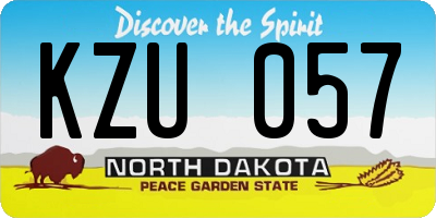 ND license plate KZU057