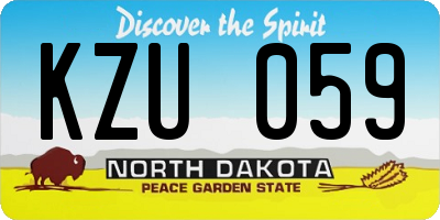 ND license plate KZU059