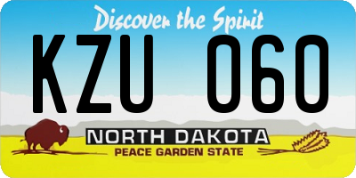 ND license plate KZU060