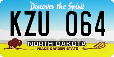 ND license plate KZU064