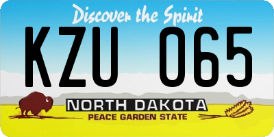 ND license plate KZU065