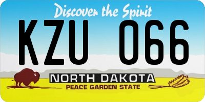 ND license plate KZU066