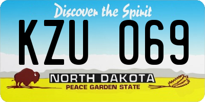 ND license plate KZU069