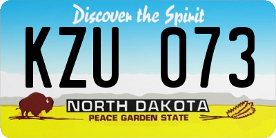 ND license plate KZU073