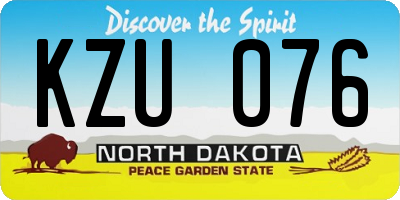 ND license plate KZU076