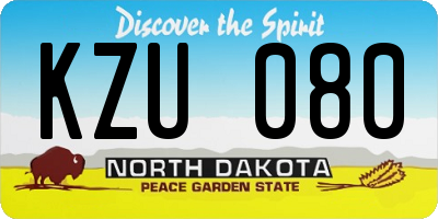 ND license plate KZU080