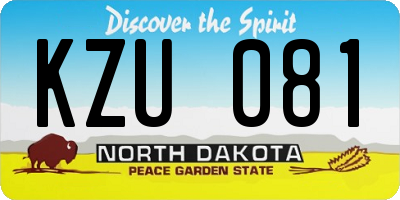 ND license plate KZU081