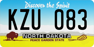 ND license plate KZU083