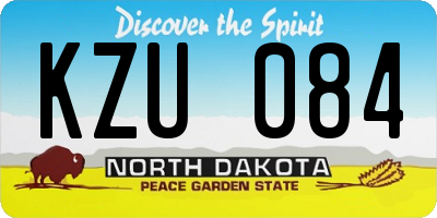 ND license plate KZU084