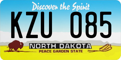 ND license plate KZU085