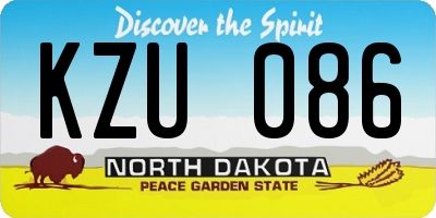 ND license plate KZU086