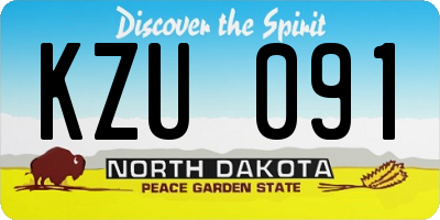 ND license plate KZU091