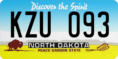 ND license plate KZU093