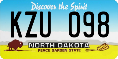 ND license plate KZU098