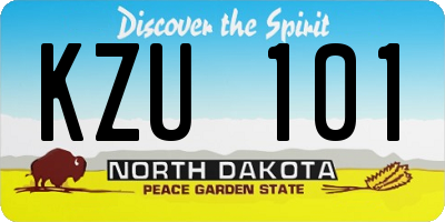 ND license plate KZU101