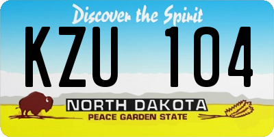 ND license plate KZU104