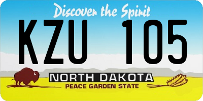 ND license plate KZU105